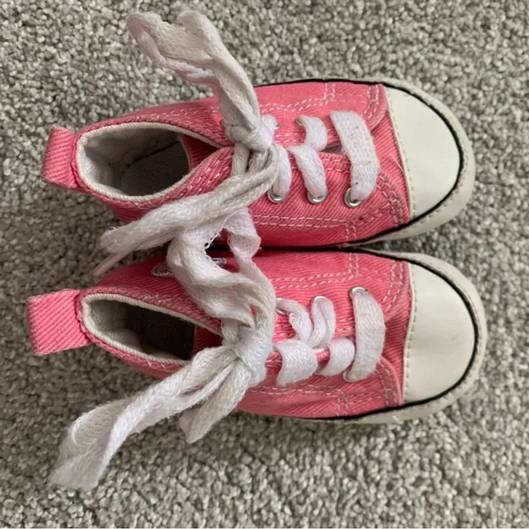 Pink Baby Converse Sneakers, size 2 - Picture 2 of 6